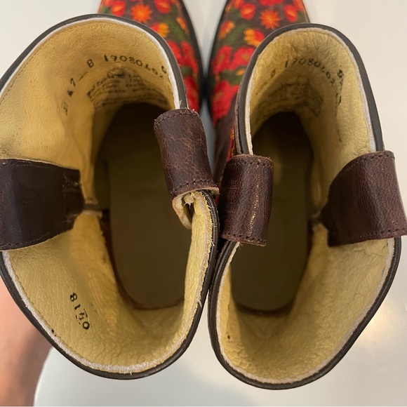 allen’s boots Shoes Allens Boots Center Floral Embroidered Leather Square Toe Western Boots